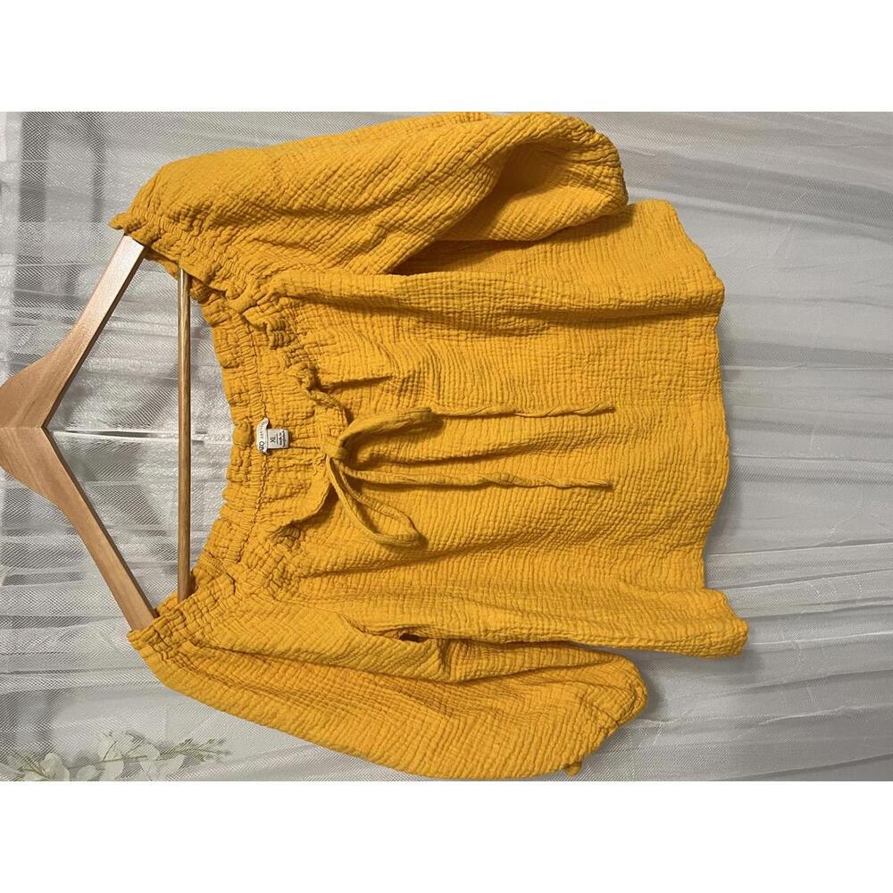 Cato Mustard Yellow Off-Shoulder Crop Top